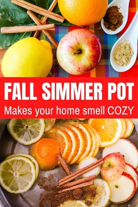 Simmer pots are a non-toxic, chemical-free, and safe way to fill your house with the aroma of fall! This Fall Simmer Pot recipe is a natural air freshener and SO EASY. Budget-friendly and smells incredibly delicious. We love fall simmer pots. Natural Air Freshener Diy, Fall Simmer Pot, Air Freshener Recipes, Fun Foods To Make, Homemade Potpourri, Simmer Pots, Simmer Pot Recipes, Kitchen Witch Recipes, Simmering Potpourri