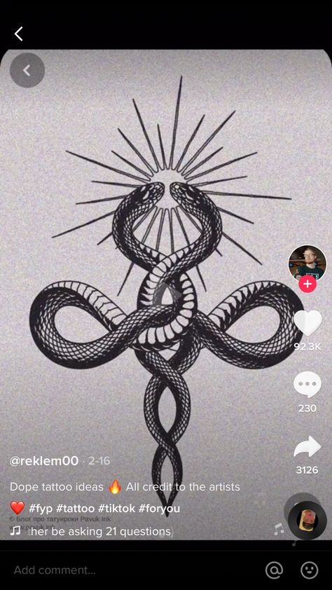 Esoteric Tattoo, Snake Tattoo Design, Clever Tattoos, Tattoo Signs, Spooky Tattoos, Greek Tattoos, Knee Tattoo, Line Art Tattoos, Spine Tattoos