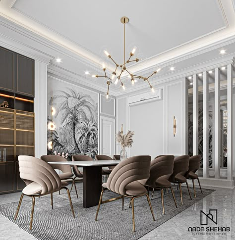 Neoclassical Interior Design, Room Design Luxury, Dining Room Design Luxury, Classical Interior, Classic Dining Room, Neoclassical Interior, Dinning Room Design, Dining Design, Room Decoration Ideas