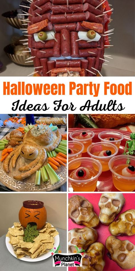 Halloween Party Food Scary Halloween Party Food, Halloween Themed Snacks, Halloween Party Food Ideas, Easy Halloween Party Food, Halloween Themed Food, Halloween Party Appetizers, Halloween Party Food, Halloween Food Appetizers, Halloween Party Treats