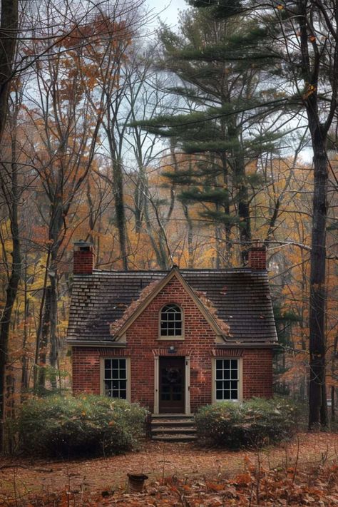 Woodland Cottage House Plans, Brick Cottage With Porch, European Houses English Cottages, Classic Cottage Exterior, 1920s English Cottage, Cute Brick House, Brick House Cottage, Modernised Cottage, Styles Of Homes Architecture