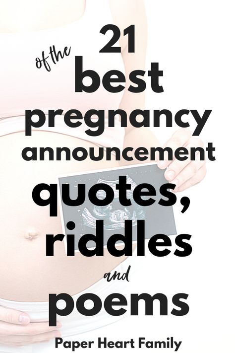 A collection of pregnancy announcement quotes, riddles and poems. This list has options for everyone, whether you're looking for funny, sweet, beautiful or creative wording to announce your pregnancy, you'll find the perfect saying here. Pregnancy Announcement Riddles, Pregnancy Announcement Wording, Pregnancy Poem, Pregnancy Announcement Quotes, 2nd Pregnancy Announcements, Working Out While Pregnant, First Trimester Tips, Life Skills For Kids, Fun Pregnancy Announcement