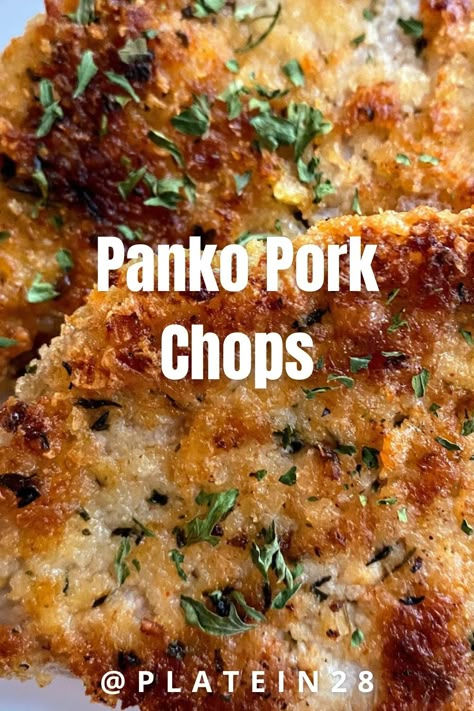 Crunchy Baked Pork Chops, Pork Chops Panko Bread Crumbs, Boneless Pork Cutlets, Pablo Pork Chops, Pork Chop Recipes With Panko Crumbs, Panko Parmesan Pork Chops, Breaded Pork Recipes, Baked Crusted Pork Chops, Pork Chops For Two Easy Recipes