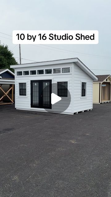 Lapp Structures LLC on Instagram: "A move-in-ready studio shed ready to be delivered and easily transformed into a home office, recording studio, or hobby hut!  #tinyhouse #mancave #sheshed #homeoffice" Backyard Home Office Studio Shed, Outdoor Music Studio, Modern Shed Design Ideas, Shed Podcast Studio, Shed Recording Studio, Backyard Studio Plans, She Shed Podcast Studio, Dj Studio Room Ideas Dj Setup, She Shed Hangout Ideas