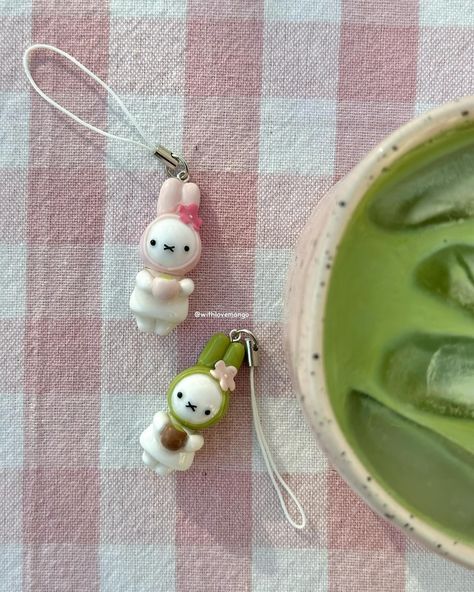 CHARM DROP IS NOW LIVE 🌸🍵🍒🧸🍈🥖 link in bio!! Kuromi Clay Charm, Miffy Clay Charm, Miffy Phone Charm, Studio Ghibli Clay Charms, Mofusand Keychain, Clay Keychain, Clay Diy Projects, Clay Crafts Air Dry, Book Art Diy