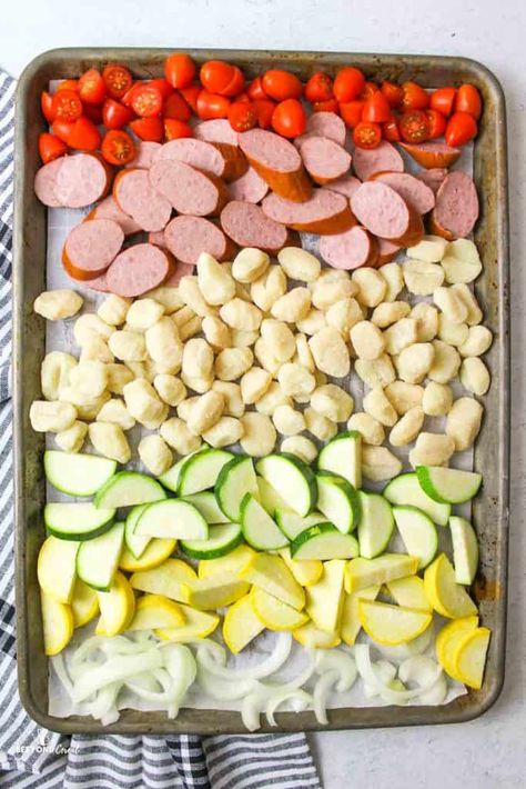 Sheet Pan Gnocchi With Sausage, Gnocchi With Sausage, Sausage And Green Beans, Sheet Pan Gnocchi, Sausage And Vegetables, Big Tomato, Baked Gnocchi, Baked Squash, Green Beans And Potatoes