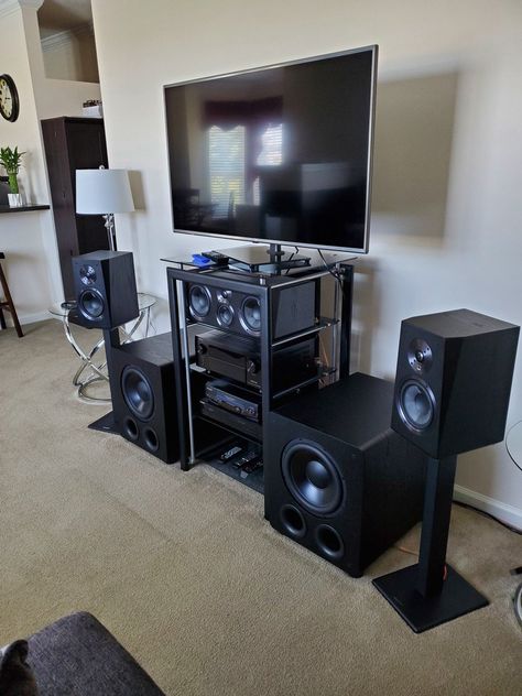 Klipsch Speakers, Small Home Theaters, Home Theater Room Design, Dublin Ohio, Home Theater Installation, Theater Room Design, Sound Room, Arduino Projects Diy, Modern Tv Wall Units