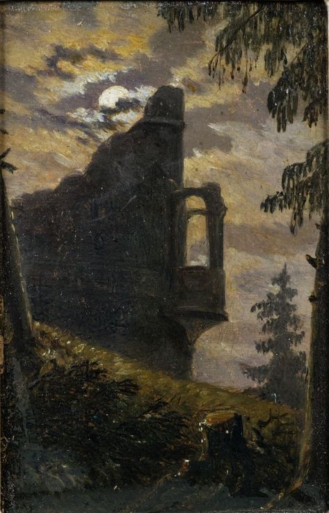 Carl Gustav Carus, Painting Castle, Dark Romanticism, Infinite Void, Castle Painting, David Friedrich, Moonlight Painting, Caspar David Friedrich, Historical Painting