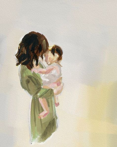 Artfully Walls, Mother Art, Baby Painting, Mom Art, Custom Watercolor, Baby Art, Art And Illustration, Painting Inspiration, Painting & Drawing