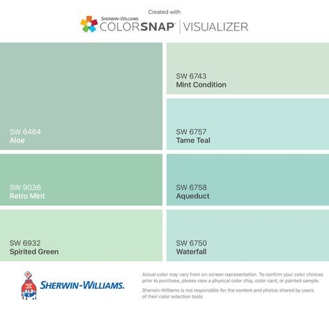 Upstairs guest bath - Retro Mint Mint Green Paint Color, Mint Paint Colors, Paint Color Bathroom, Mint Green Paint, 2024 Color Palette, Mint Green Paints, Mint Green Bedroom, Mint Green Kitchen, Green Kitchen Walls