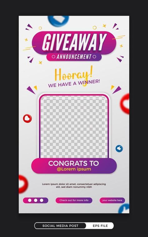 Winner Announcement Design Instagram, Giveaway Winner Template, Giveaway Winner Announcement Instagram, Giveaway Announcement Design, Announcement Instagram Story, Giveaway Winner Announcement, Giveaway Template, Social Media Contests, Website Sign Up