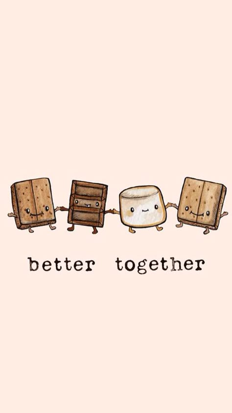 S'mores are awesome Smores Drawing, Best Friend Wallpapers, Funny Backgrounds, Cute Backgrounds For Iphone, Backgrounds For Iphone, Inspiration Quotes Funny, Sweet Dishes Recipes, Happy New Year 2020, Bear Hug