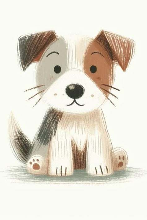 Nursery Painting, Soothing Color Palette, Nursery Artwork, Cute Animal Illustration, Nursery Paintings, Dog Canvas, Art Drawings For Kids, Inspire Creativity, Baby Art