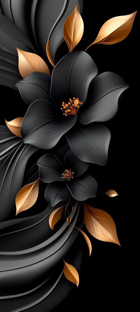 ♔ Noir & Or ♔ Collages Black And Gold Flowers, Iphone Wallpaper Lights, Iphone Dynamic Wallpaper, Android Wallpaper Art, Phone Wallpaper Pink, Android Wallpaper Vintage, Beautiful Wallpaper For Phone, Pretty Phone Wallpaper, Floral Wallpaper Phone