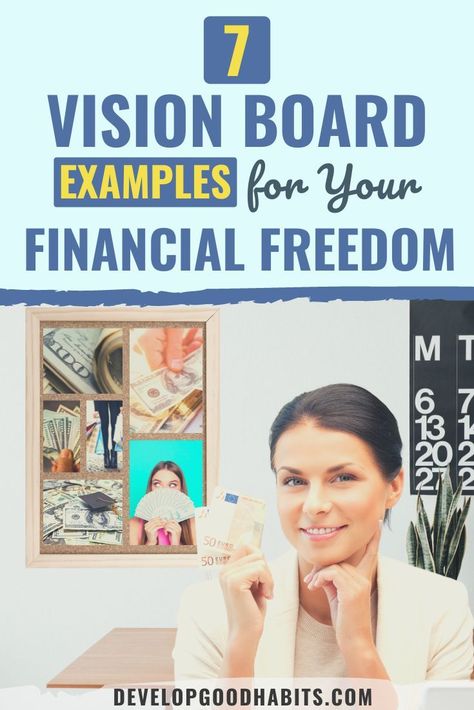 7 Vision Board Examples for Your Financial Freedom Pictures Of Saving Money, Vision Board Financial Freedom, Finance Vision Board Pictures, Financial Vision Board Pictures, Vision Board Pictures School, Financial Stability Vision Board, Financial Freedom Vision Board Pictures, Freedom Collage, Financial Freedom Pictures