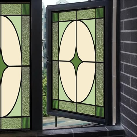 Custom Size Stained Glass Film Non-adhesive Electrostatic - Etsy New Zealand Art Deco Window, Balcony Window, Stained Glass Window Film, Frosted Windows, Window Film Privacy, Window Privacy, Static Cling, Curtains Window Treatments, Window Glass