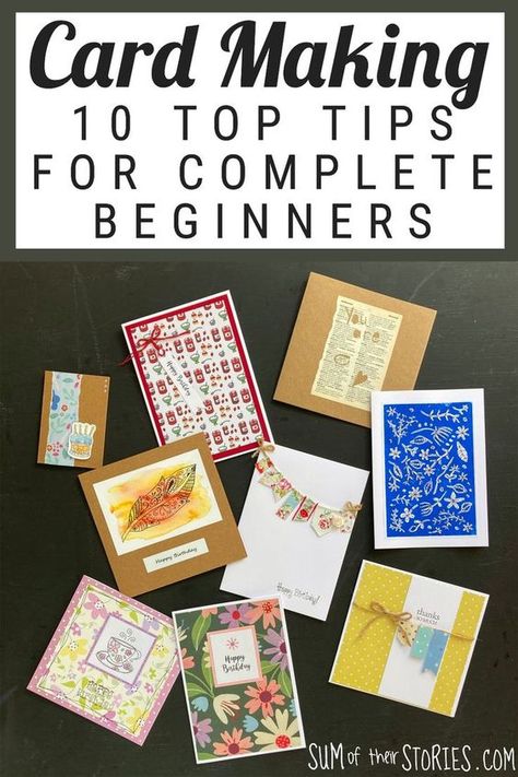 10 top tips for card making beginners How To Create Greeting Cards, Make Greeting Cards To Sell, Make Your Own Cards Diy, Easy Card Layouts Simple, Make Greeting Cards Ideas, Crafting Cards Ideas, Scrapbook Paper Cards Diy, Selling Homemade Cards, How To Host A Card Making Party