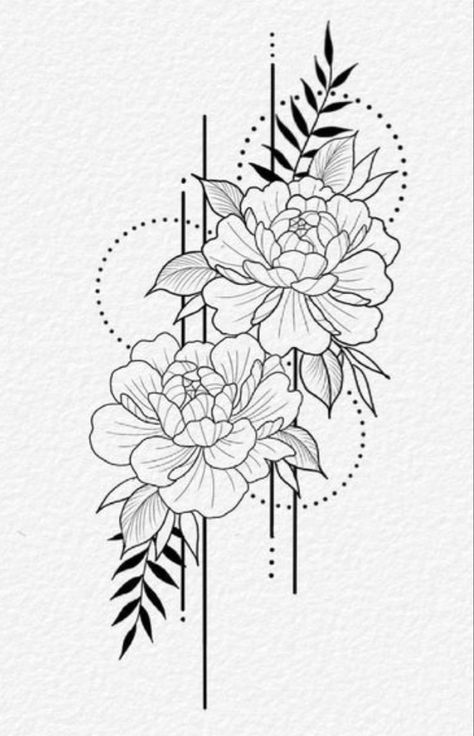 Floral Design Tattoo Geometric Shapes, Floral Geometric Tattoo Design, Floral Tattoo Geometric, Geometric With Flowers Tattoo, Star With Flowers Tattoos, Floral And Geometric Tattoo Sleeve, Geometric Flowers Design, Geometrical Flower Tattoo, Geometric And Floral Tattoo