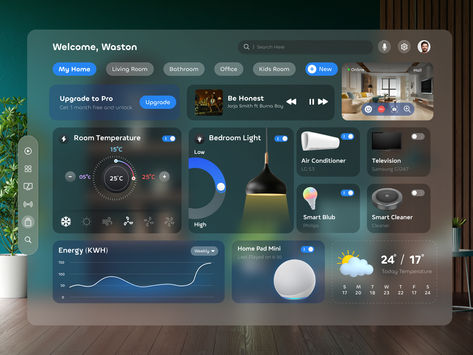 Apple Vision Pro: Smart Home Dashboard Design Home Dashboard, Smart Home Dashboard, Apple Vision Pro, Vision Pro, Smart Home Devices, Home Devices, Smart Home Design, Dashboard Design, House System