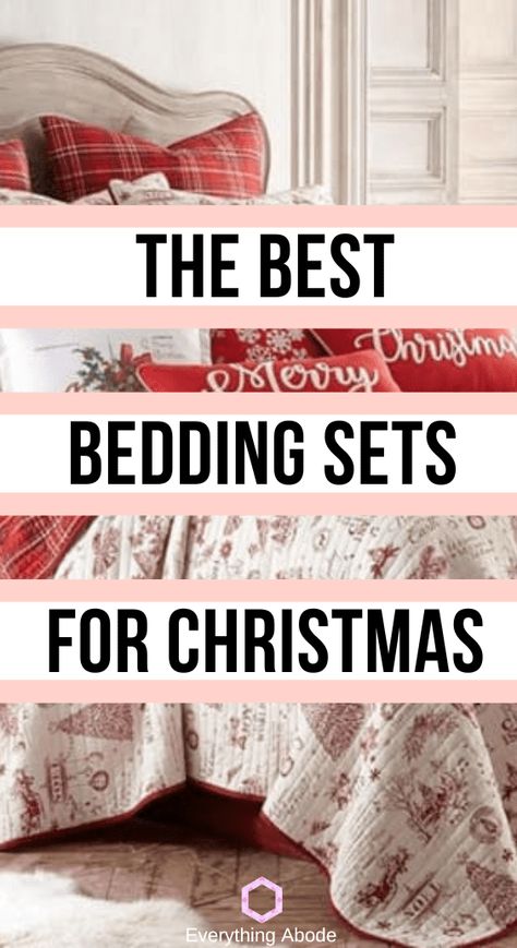 15 Festive Christmas Bed Sets on Amazon You Have to See Christmas Bedding Buffalo Plaid, Christmas Bedding Idea, Xmas Bedroom Ideas, Christmas Bedding Farmhouse, Christmas Sheets Bedding, Holiday Bedding Bedrooms, Pink Christmas Bedding, Holiday Bedding Ideas, Christmas Bedding Aesthetic