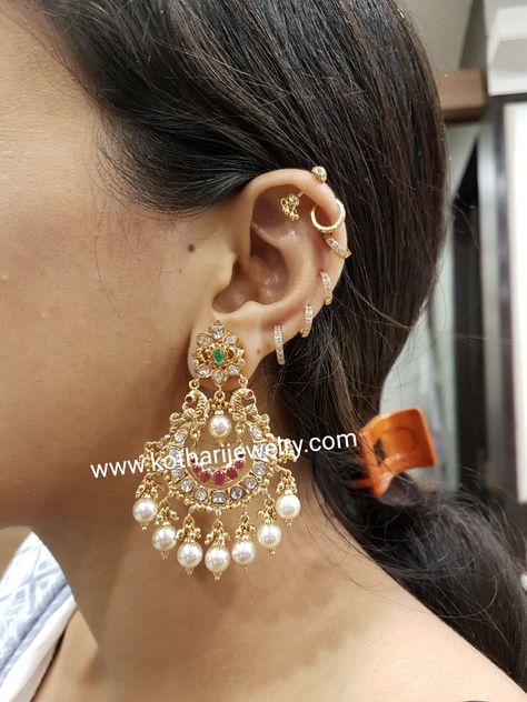 Chandhbali Earings, Bugdi Designs, Chandbalis Earrings Gold, Gold Chandbali Earrings Design, Diamond Chandbali Earrings, Diamond Chandbali, Gold Chandbali Earrings, Chandbali Earrings Gold, Ear Rings For Women