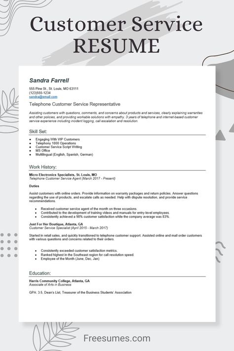 Let’s take a closer look at what makes a good customer service resume and what you cannot afford to miss off that employers will be looking for. Customer Service Scripts, Customer Service Resume Examples, Sales Resume Examples, Customer Service Resume, Basic Resume, Sales Resume, Customer Service Jobs, Job Skills, Interview Advice