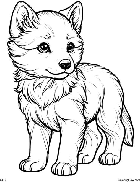 Baby Wolf Coloring Page (Free Printable PDF) coloringbookaddict #cute Printable Wolf Coloring Pages, Coloring Book Animals, Wolf Coloring Pages Free Printable, Baby Wolf Drawing, Animal Coloring Pages Free Printable, Baby Animal Coloring Pages, Wolf Coloring Pages, Cute Halloween Coloring Pages, Wolf Kids