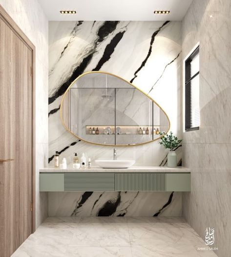 Luxury Bathroom Interior Design Modern, Bathroom Decor Ideas Luxury, Bathroom Decor Modern Luxury, Bathroom Tiles Design, Luxury Bathroom Decor, Luxury Modern Bathroom, Beautiful Bathroom Ideas, Modern Powder Rooms, Bathroom Decor Modern