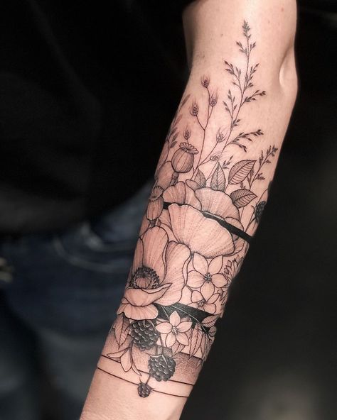 Vlada (@v.shevchenko.tattoo) • Instagram photos and videos Ornate Tattoo, Rip Tattoos For Mom, Floral Arm Tattoo, Lower Arm Tattoos, Forarm Tattoos, Beautiful Flower Tattoos, Tattoos For Women Half Sleeve, Flower Tattoo Arm, Floral Tattoo Sleeve