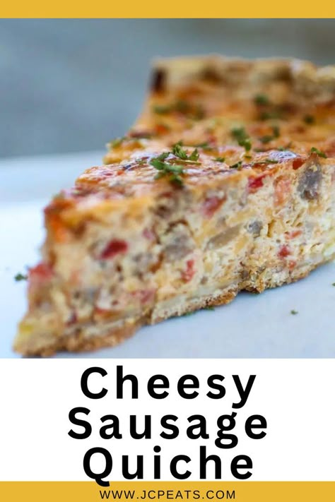 Looking for the perfect quiche? Look no further than my foolproof Cheesy Sausage Quiche. So easy to make and always a crowd favorite! Breakfast Keish, Perfect Quiche Recipe, Best Quiche Recipe Ever, Breakfast Quiche Sausage, Sausage Quiche Recipes, Best Quiche Recipes, Quiche Recipes Crustless, Easy Sausage Recipes, Brunch Quiche