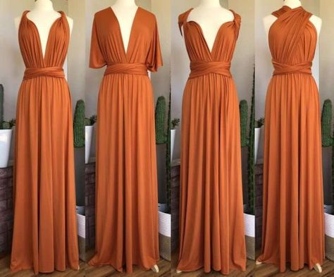 The 50 Best Fall Wedding Trends 2020 [PHOTOS] | Emmaline Bride Terracotta Bridesmaid, Multi Wrap Dress, Vestido Convertible, Wrap Dress Plus Size, Burnt Orange Bridesmaid Dresses, Infinity Dress Bridesmaid, Rust Bridesmaid Dress, Bridesmaid Dresses Floor Length, Coral Bridesmaid