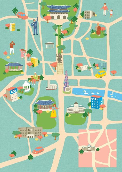 Seoul Street Arts Festival map illustration on Behance | Map art illustration, Illustrated map, Maps illustration design Map Art Illustration, Maps Illustration Design, Festival Map, Maps Illustration, City Maps Illustration, Seoul Street, Cartoon Map, Street Map Art, Map Projects