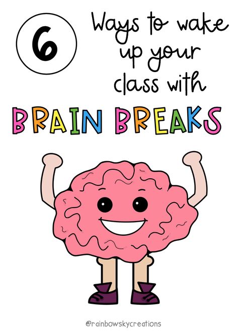 Here are 6 different ways to wake up your class with brain breaks. Recent studies over the years support how incorporating short breaks to get children up and moving assists with better learning. Click to read more in this blog post. #rainbowskycreations Brain Breaks Elementary, Brain Break Ideas, Drop Everything And Read, Brain Based Learning, Break Ideas, Ways To Wake Up, Fun Brain, Brain Gym, Kids Laughing