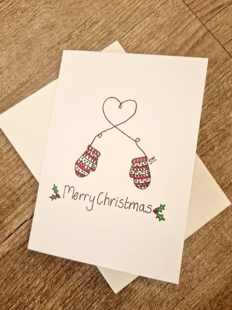 Cute Cards For Boyfriend Christmas, Homemade Christmas Card Ideas For Bf, Diy Christmas Cards For Bf, Diy Christmas Card Boyfriend, Secret Santa Card Ideas Diy, Cute Simple Christmas Card Ideas, Boyfriend Christmas Card Diy, Cute And Easy Christmas Cards, Christmas Cards Ideas Aesthetic