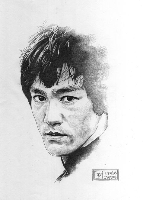 Bruce Lee Drawing Sketch, Bruce Lee Sketch, Bruce Lee Kung Fu, Bruce Lee Dragon, Weird Characters, Bald Eagle Art, Hero Tattoo, Bruce Lee Pictures, Bruce Lee Art