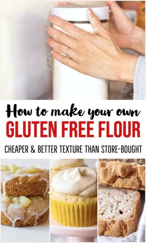 Diy Gluten Free Flour, Gluten Free Cake Flour, Gluten Free Flour Recipes, Gluten Free Bread Flour, Gluten Free Flour Recipe, Gluten Free Flours, Gluten Free Flour Mix, Gluten Free Pastry, Drink Healthy