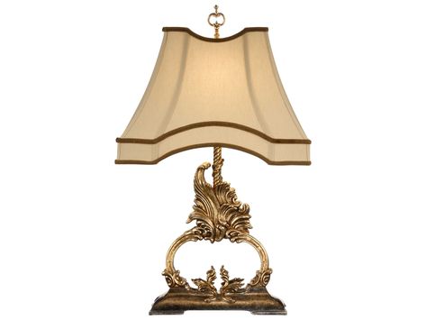 Wildwood Lamps Gold Metal Leaf Old Silver Faux Wood Gilt Flourish Table Lamp | WL46863 Fancy Lamps, John Huston, Classic Table Lamp, Traditional Lamps, Old Lamps, Classic Table, Gold Table Lamp, Buffet Lamps, Wood Shades