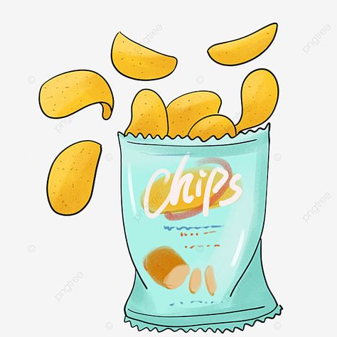 chips clipart,bagged potato chips,delicious potato chips,crunchy potato chips,disassembled potato chips,puffed food,decorative pattern,food clipart,potato clipart Chips Illustration Design, Bag Of Chips Drawing, Chip Illustration, Chips Cartoon, Chips Drawing, Potato Clipart, Chips Illustration, Chips Aesthetic, Potatoes Chips