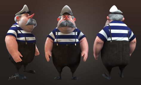 ArtStation - Sailor, Mido Mowafi Mike Yamada, Stephen Silver, Sketch Study, 3d Character Design, Substance Painter, Zbrush, 3ds Max, Say Hello, To Draw