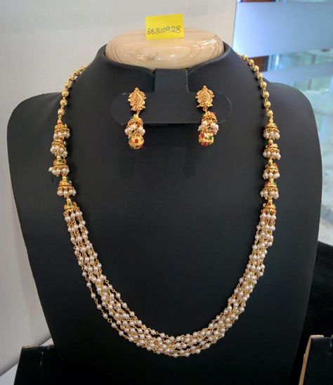 Multi Layer Pearl Necklace Designs, Layered Pearl Necklace Designs Layered Pearl And Gold Necklaces, Multi Layer Pearl Necklace, Pearl Necklace Designs Simple, India Necklaces, Latest Pearl Necklace Designs, Necklaces Pearl, Gold Pearl Jewelry, Layered Pearl Necklace, Pearl Jewelry Design