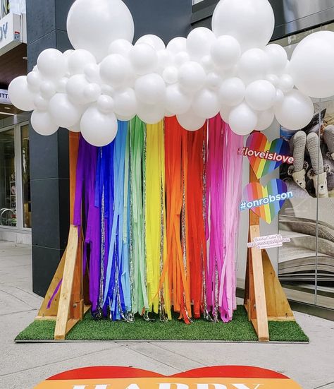 Lgbtq Party Ideas, Pride Photobooth Ideas, Pride Party Decorations Decorating Ideas, Pride Celebration Ideas, Pride Party Decorations Diy, Pride Photo Backdrop, Pride Decorations Party, Pride Festival Decorations, Pride Celebration Ideas At Work