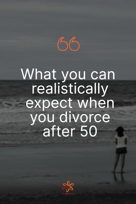 Divorce is never easy and it can seem much more daunting after a certain age.  Whether you are toying with the idea or are in the throes of a midlife split, here are a few facts about divorce after 50 that will help you survive your split. Remarrying After Divorce, Getting Through A Divorce, Divorce After 20 Years Marriage, Divorce Advice Woman Tips, Divorce After 60, Divorce Help Woman, Divorce Journal Prompts, How To Divorce Peacefully, Divorce Humor For Women Hilarious