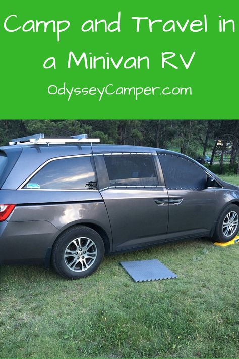 Honda Odyssey Camper Conversion, Honda Odyssey Camping, Honda Minivan, Mini Van Camping, Mini Van Conversion, Mini Van Camper, Western Road Trip, Suv Camping Tent, Boondocking Camping