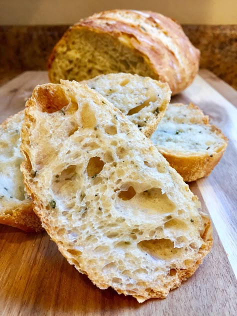 Garlic And Herb Artisan Bread, Italian Parmesan Bread, Italian Peasant Bread, Herb French Bread, Fresh Italian Bread, Italian Herb Bread Recipes, Rustic Italian Bread Recipe Homemade, Herbed Bread Recipes, No Knead Herb Bread