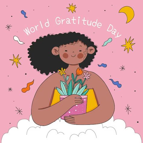 Gratitude Illustration, World Gratitude Day, Gratitude Day, Staff Appreciation, Hand Drawn Illustration, Pin Image, Drawn Illustration, Vector Hand, Poster Making