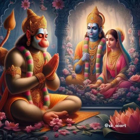 Ram Sita And Hanuman, Ram Ji With Hanuman, Ram Sita Hanuman Photo, Hanuman Ji And Ram Ji, Hanuman And Ram, Sita Ram Hanuman, Ram Sita Hanuman, Lord Hanuman Images, Hanuman Stories