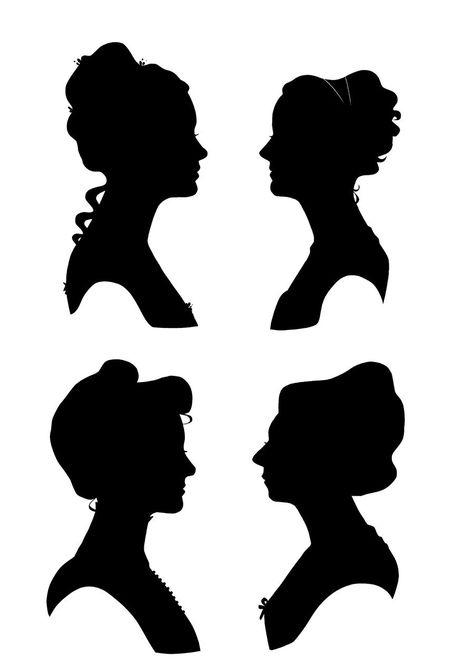 Victorian Silhouette, Silhouette People, People Pictures, Silhouette Images, Silhouette Stencil, Gibson Girl, Vintage Silhouette, Silhouette Portrait, Victorian Women