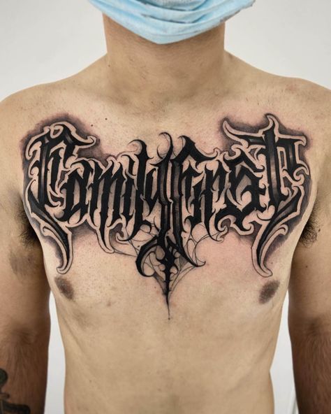 101 Best Name on Chest Tattoo Ideas That Will Blow Mind! Name On Chest Tattoo, Chest Tattoo Words, Chest Tattoo Fonts, Chest Tattoo Lettering, Women Chest Tattoo, Mind Tattoo, Chest Tattoo Ideas, Small Chest Tattoos, Necklace Tattoo