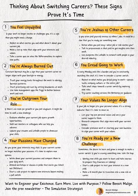 THINKING ABOUT SWITCHING CAREERS? THESE SIGNS PROVE IT'S TIME:  Enjoy this? ♻️ Repost it to your network and follow Benoit Malige for more  #careerchange #career #careergoals #careeradvice #jobsearch #careerdevelopment #careercoach #careergrowth #careers #jobs #careercoaching #careersuccess #careertips #careeropportunities #hiring #job #recruitment #resume #careerpath #dreamjob #jobseekers #newjob #jobhunt #careerplanning  #newcareer  #jobinterview #motivation Careers List, Career List, Service Coordinator, Recruitment Resume, List Of Careers, Switching Careers, Winter Mood Board, Career Help, Seven Habits