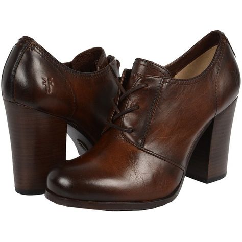 Frye Parker Oxford High Heels ($223) ❤ liked on Polyvore featuring shoes, oxfords, brown, high heel oxfords, brown high heel shoes, long shoes, frye oxford and chunky shoes Oxford High Heels, High Heel Oxford Shoes, Heeled Oxfords, Antique Shoes, Heel Oxfords, High Heel Oxfords, Oxford Shoes Heels, Brown Oxford Shoes, Brown High Heels